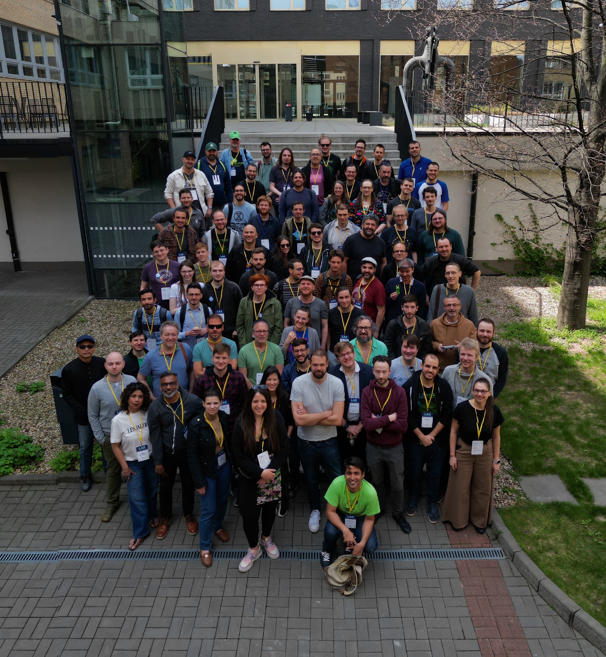 Aerial photograph of the LAS attendees from a drone