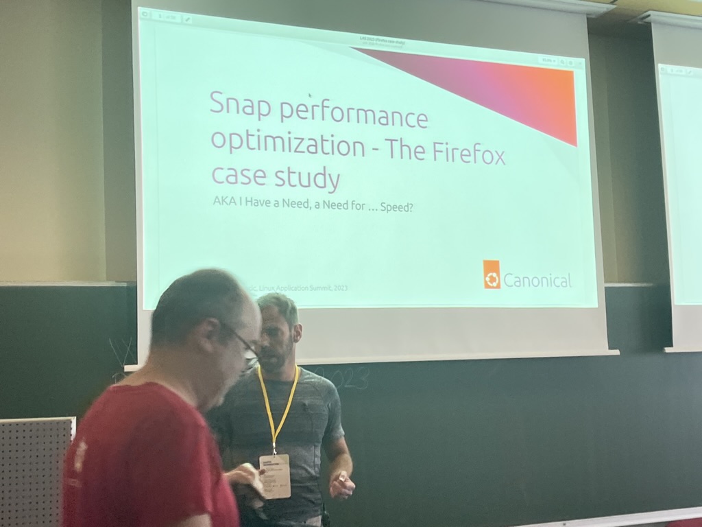 Igor getting ready to present the snap performance optimization Firefox Case Study